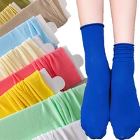 women candy cute ice thin loose socks summer candy solid sport socks japanese fashion college style velvet pile pile socks