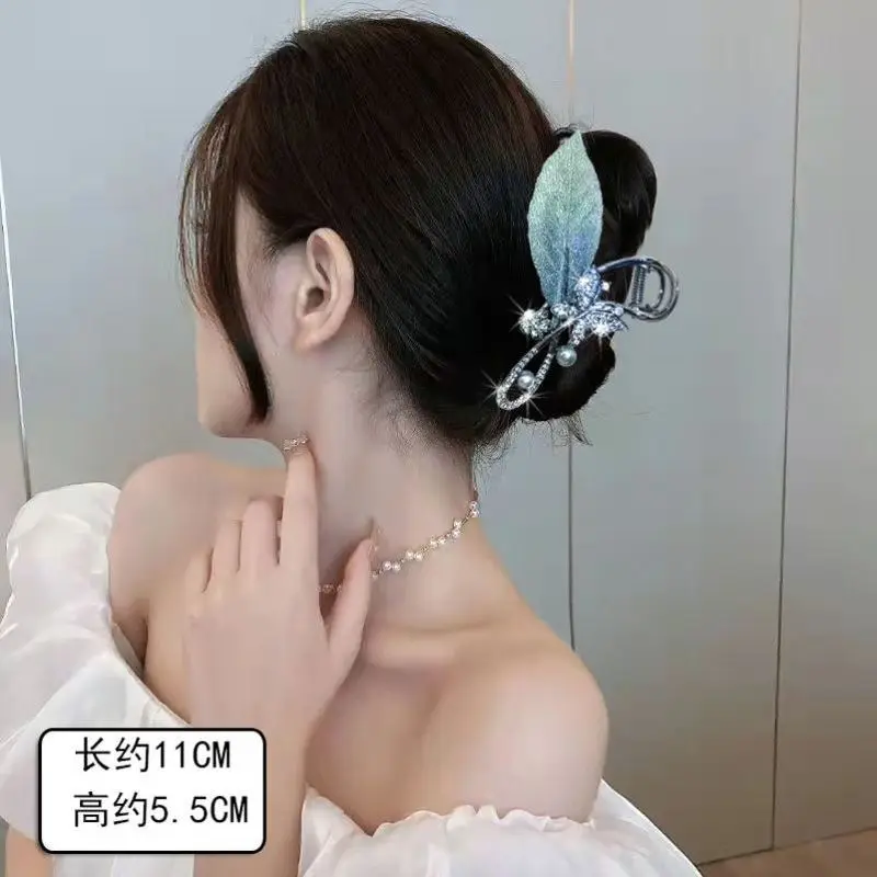 Новинка китайский стиль роскошная вышитая заколка с листьями и акулами