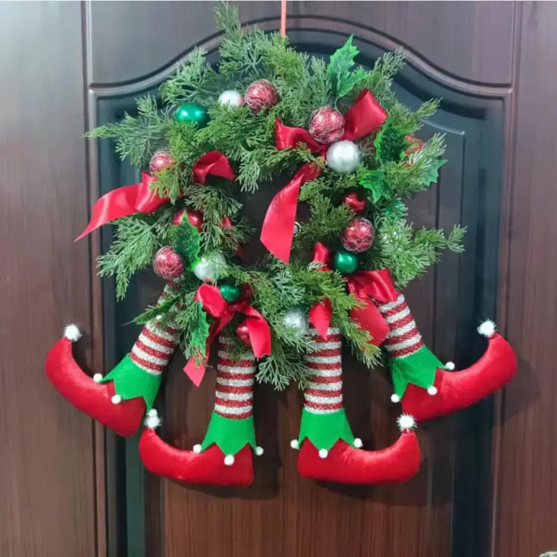 

4-leg Garland Simulation Red Fruit Wreath Rattan Christmas Door Hanging Wreath Decor For Merry Christmas Ornaments 25/38/45cm