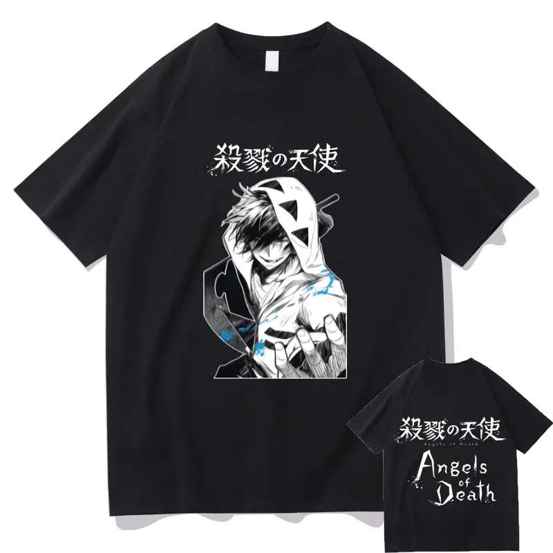 

Anime Angels of Death Double Sided Print T-shirt Man Fashion T Shirt Men Women Oversized Manga Pattern Tshirt Boy Teen Clothes