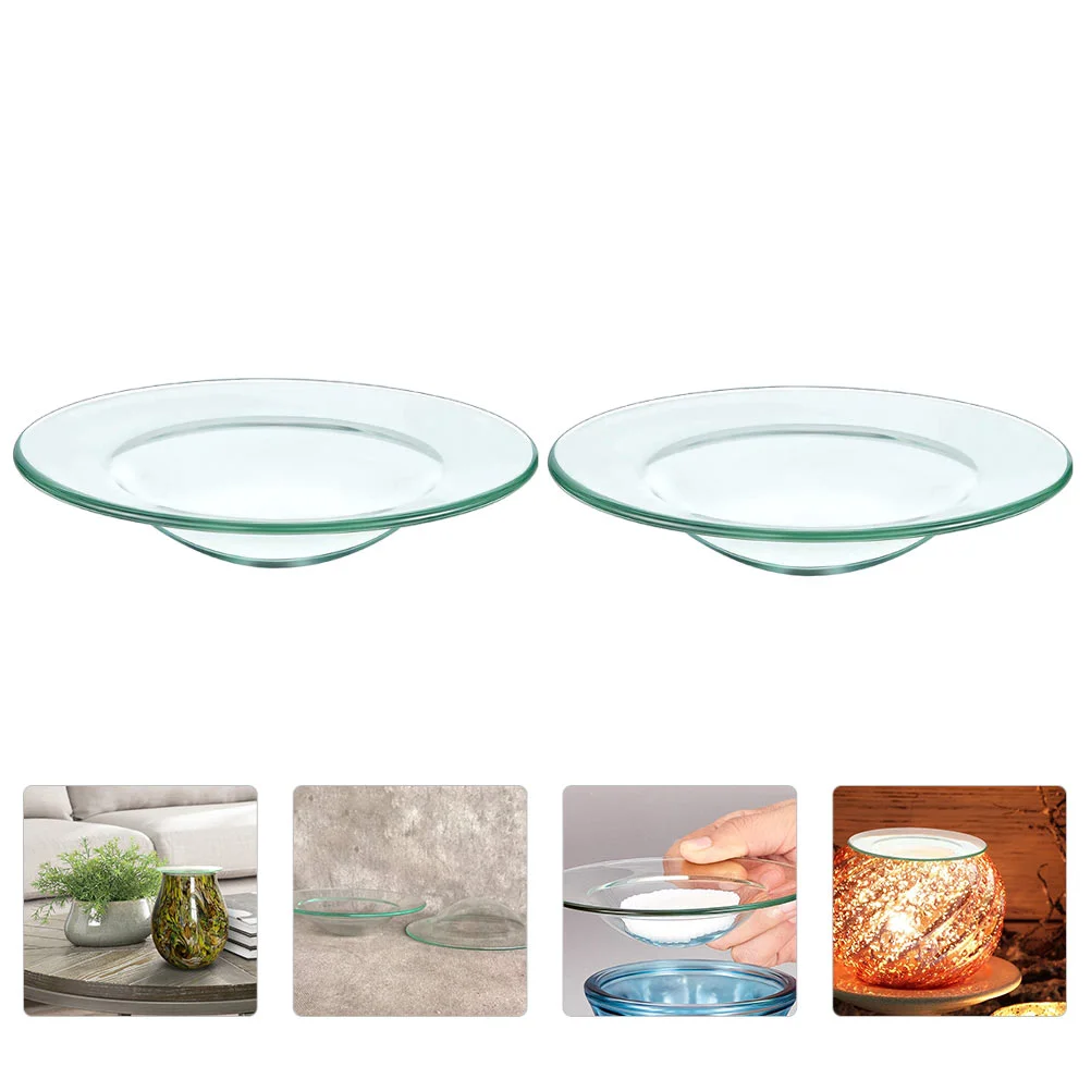 

Wax Plates Warmer Lamp Replacement Glass Trays Dish Oil Heating Fragrance Burner Aromatherapy Reusable Melt Dishes Round Liners