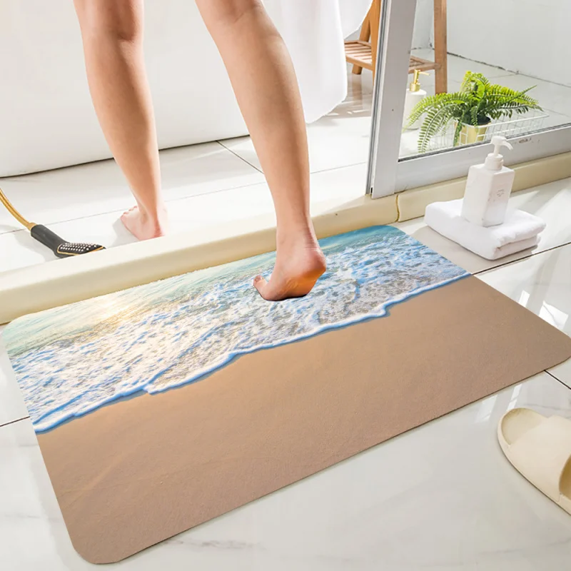 Домашняя ванная комната HAILANG Пляжный нескользящий напольный коврик Гостиная