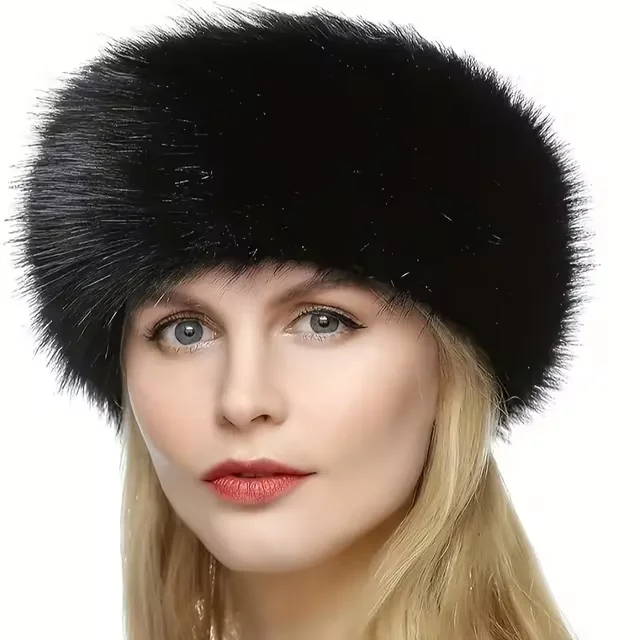 Зимние толстые пушистые повязки на голову шапка из искусственного меха для
