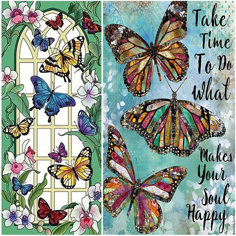 

5D DIY Diamond Painting Butterfly Pattern Diamond Embroidery Animal Cross Stitch Kit Home Decor Mosaic Handmade Gift Crefts