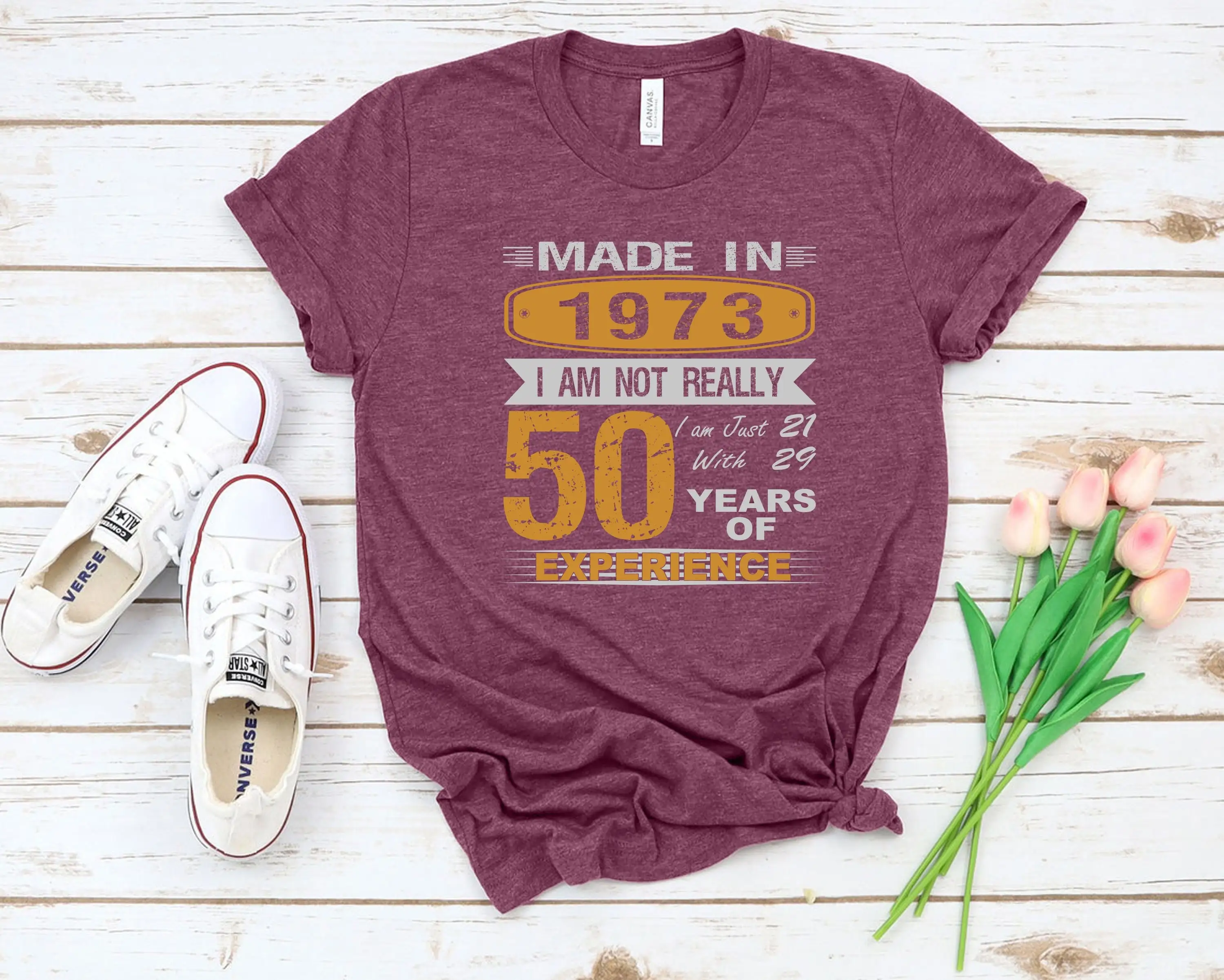 Футболка 1974 года подарок на 50-летие для женщин и мужчин винтажная футболка