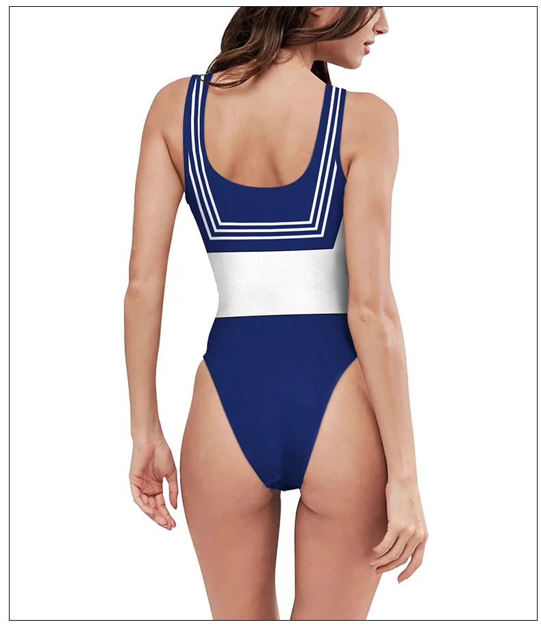 Новые летние женские модные купальники 3D мультяшный принт U-образный вырез