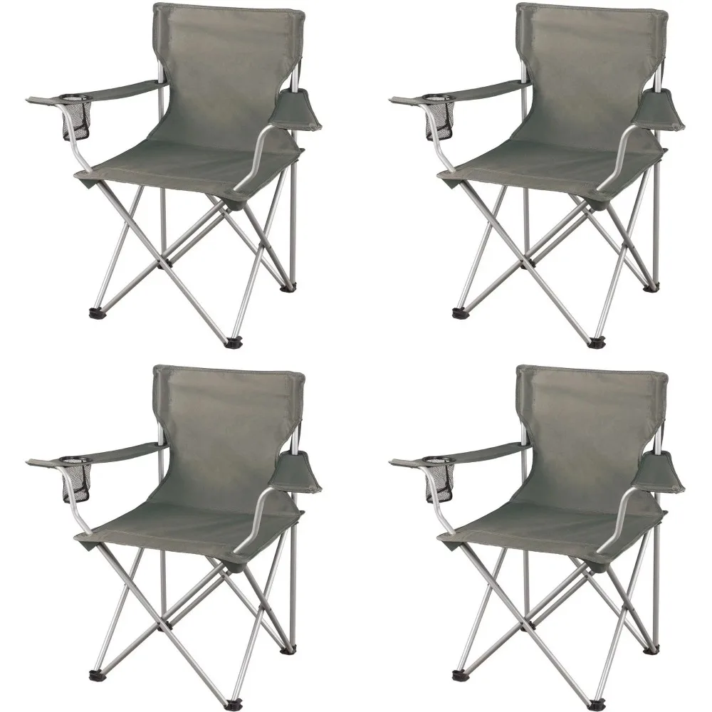 Classic Folding Camp Chairs With Mesh Cup Holder Nature Hike
