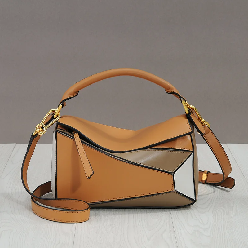 

2022 leather women's bag geometric mini small rhombus messenger hand pillow shoulder bags for women luxury designer handbag