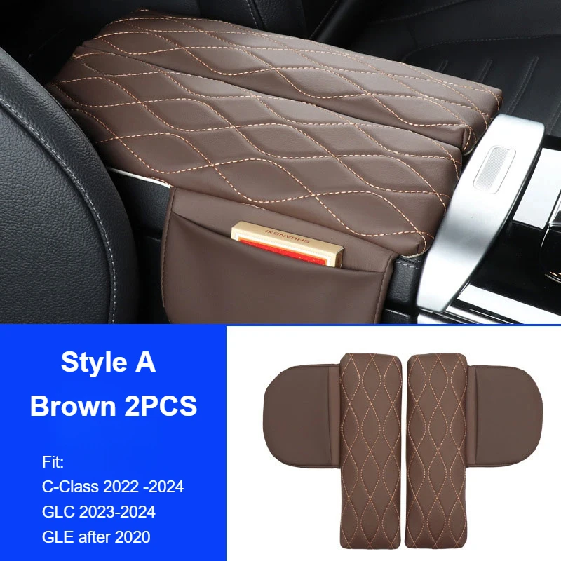 

Для Mercedes Benz A-Class CLA GLB EQA EQB C-Class GLC GLE GLC E-Class W246 W205 Кожаный автомобильный подлокотник Усилитель Защитная накладка