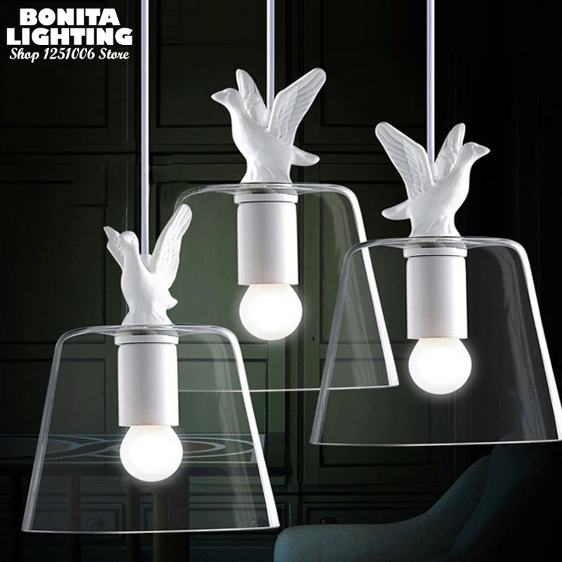 Винтажная Подвесная лампа в натуральном стиле стеклянный винтажный светильник