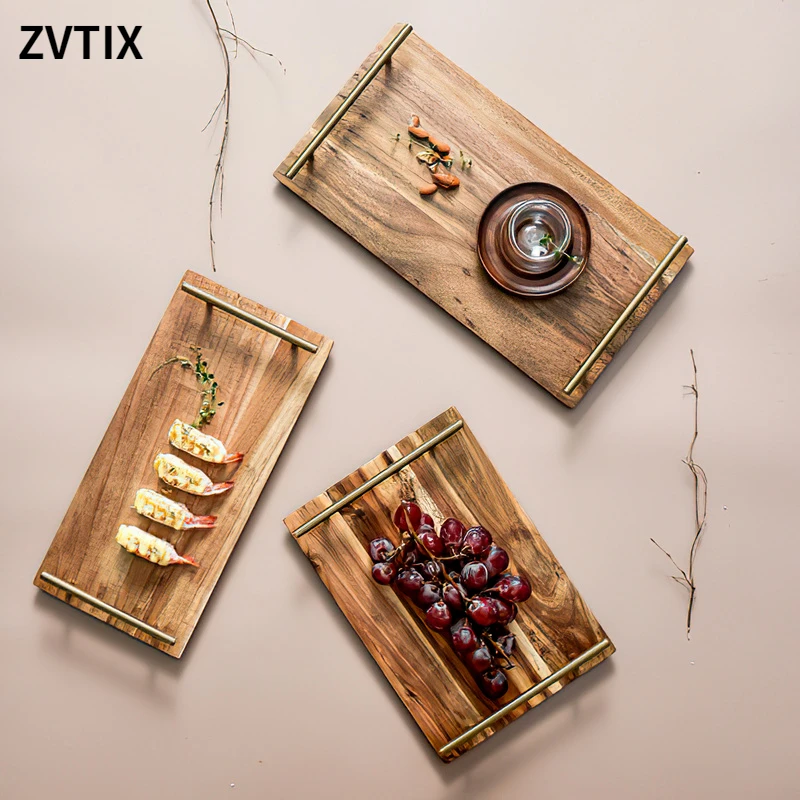 

Фотолоток с ручкой, квадратный поддон из дерева акации, бытовые предметы, кухонные столовые приборы