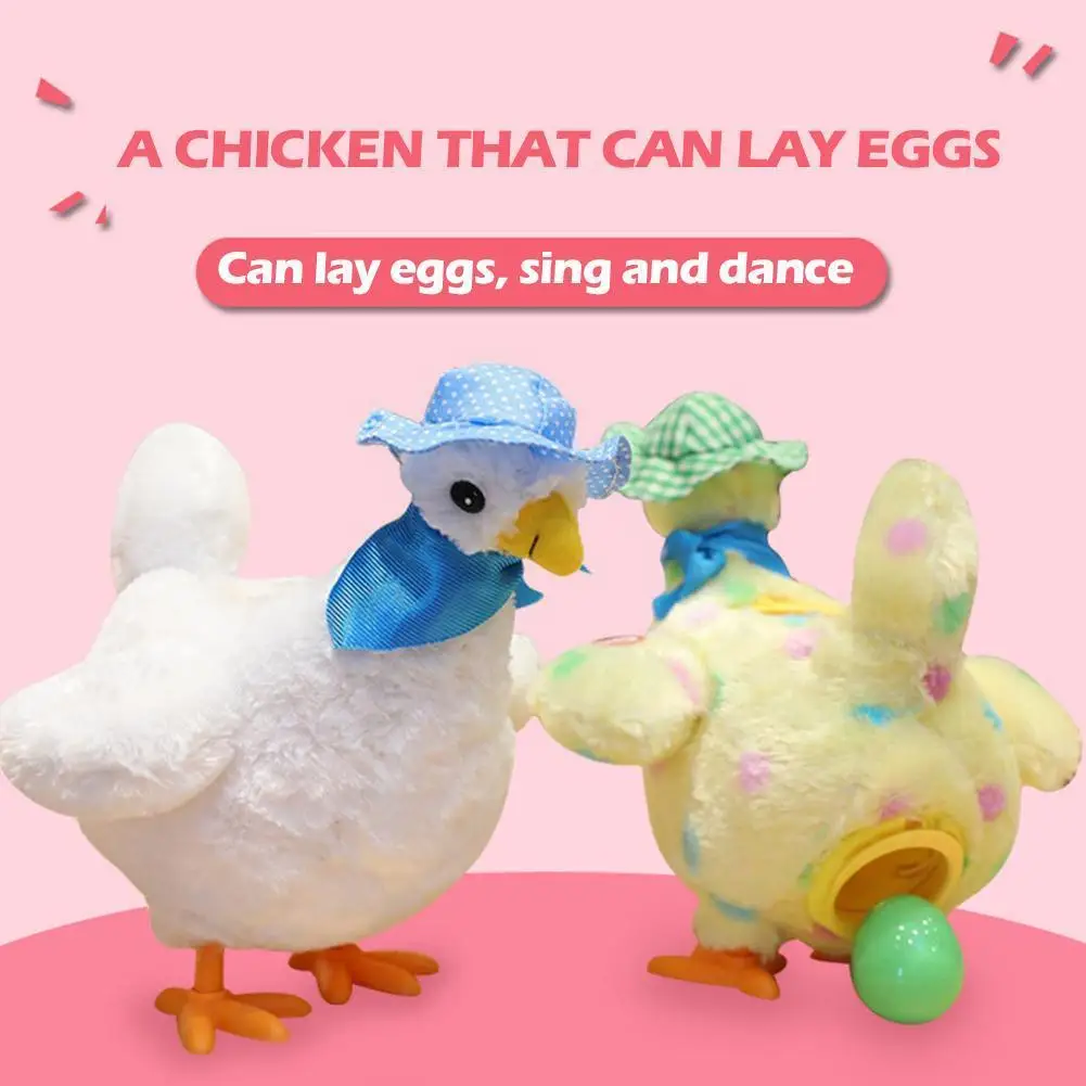 

New Laying Egg Hen Chicken Electronic Plush Toy Dancing Singing Anti-stress Gadget Funny Christmas Gift For Kids L2u2