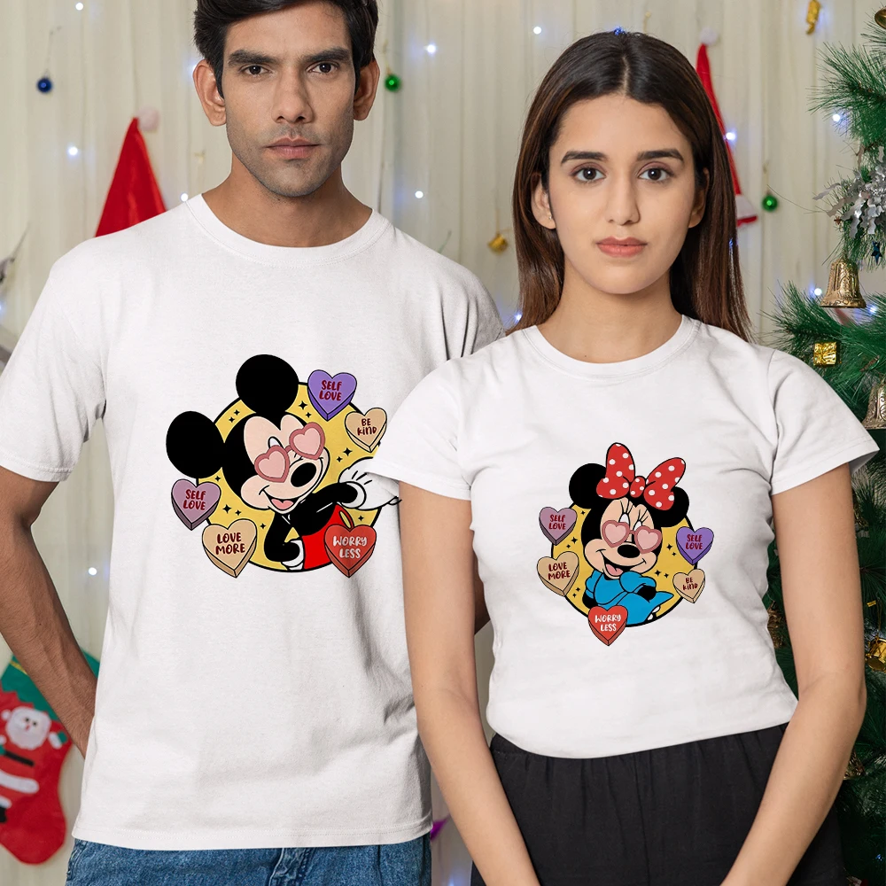 

Disney Lover T Shirt Mickey Minnie Mouse Fashion Aesthetic Valentine's Day Clothes 2023 New Trend Casual Vacation Couple T-Shirt