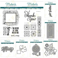 new arrival clear stamps and metal cutting dies set for diy craft making greeting card scrapbooking large stacking flowers