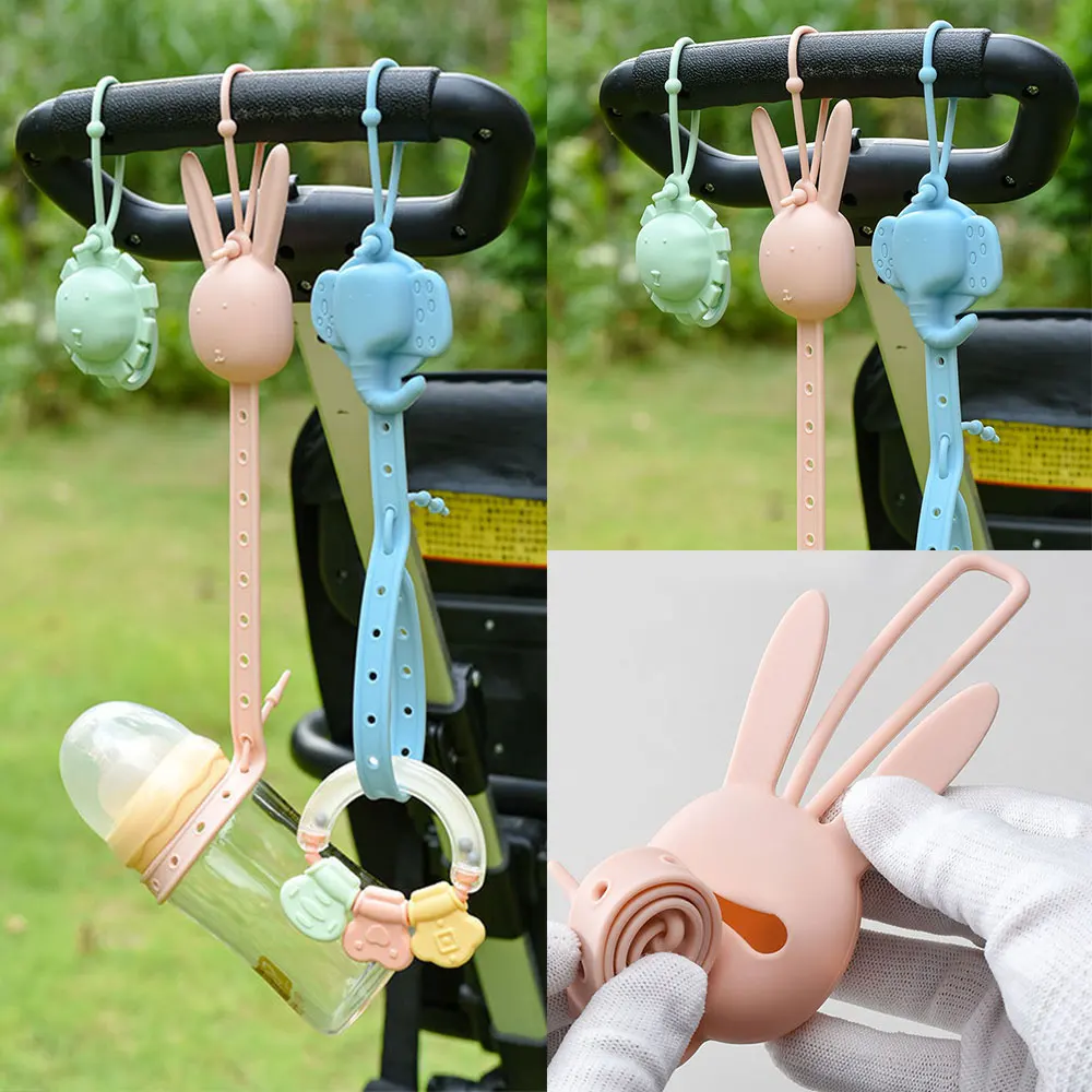 

Силиконовая цепочка с защитой от потери, регулируемый мультяшный держатель для соски, цепочка, силиконовый детский прорезыватель, игрушки, ...