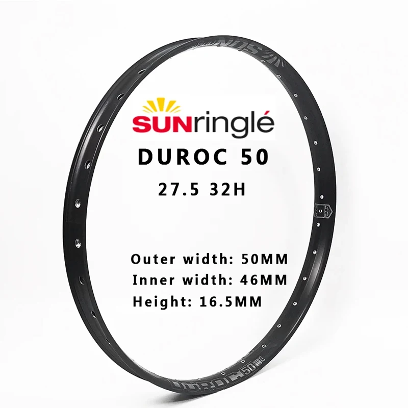 Фото Велосипедные обода Sunringle DUROC 30, 35, 37, 40, 42, 50 дюймов, MTB обода 27.5/29 дюймов, бескамерные, паяные, 28/32H, широкие алюминиевые обода №5