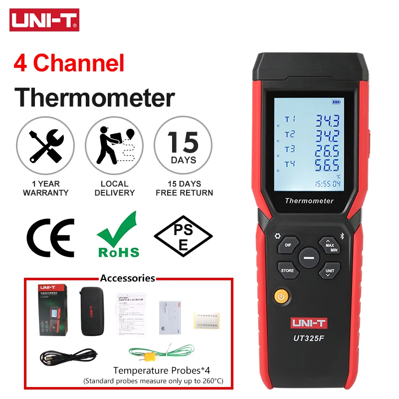 

UNI-T 4-канальный термометр UT325F