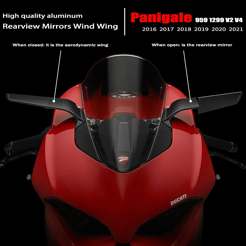 

Зеркала заднего вида MTKRACING для DUCATI Panigale V2 V4 959 1299 2020-2021, регулируемое вращающееся боковое зеркало