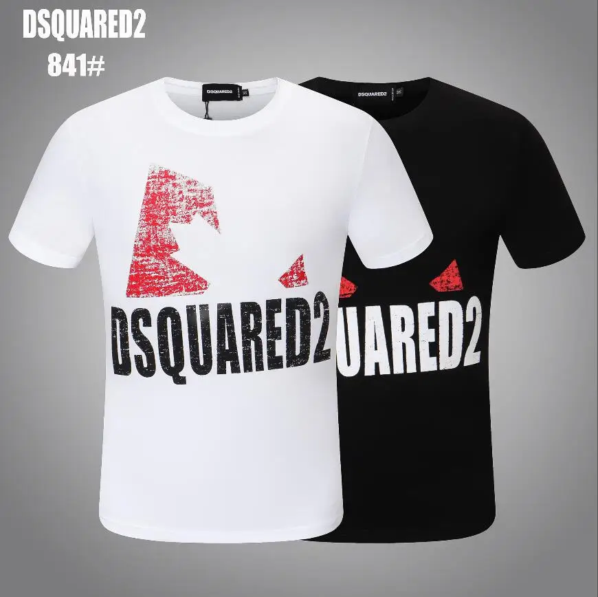 

2022 Hot Dsquared2 authentic hip-hop short-sleeved T-shirt men women summer loose plus size printing trend 841