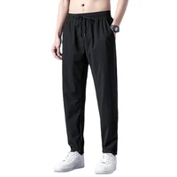 men s straight pants spring summer new korean style trendy summer thin oversized casual trousers loose ice silk casual pants