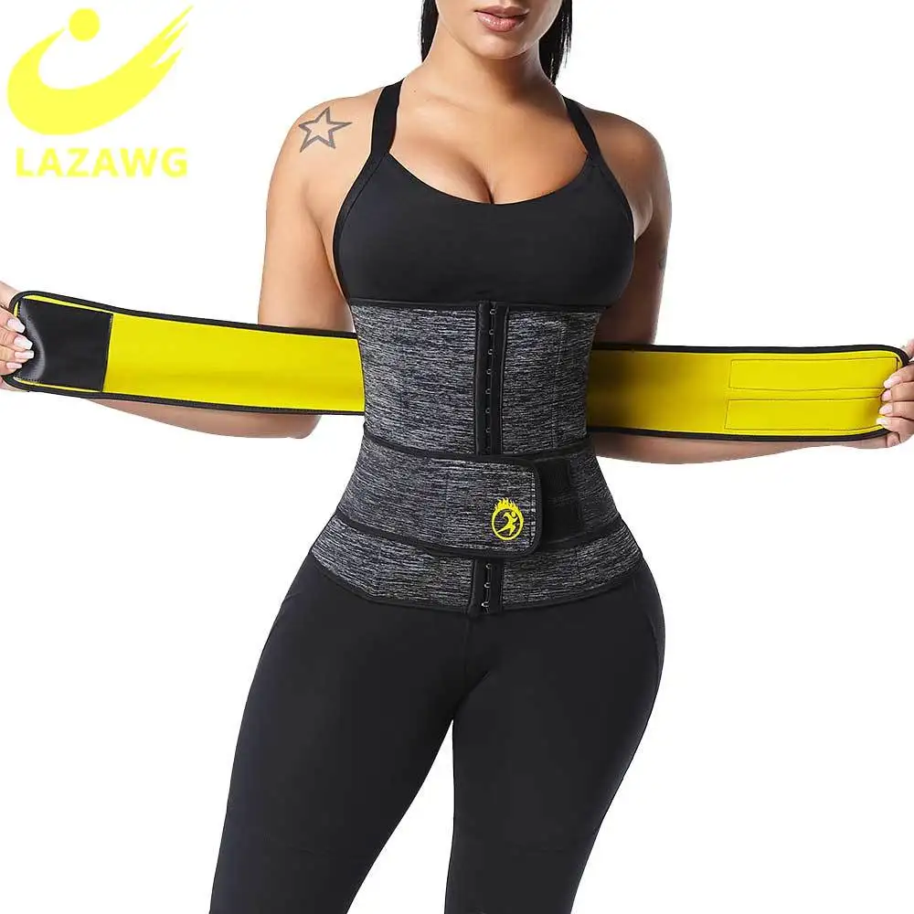 

LAZAWG Sauna Waist Trimmer for Women Waist Trainer Fitness Fajas Reductoras Workout Corset Belt Slimming Body Shaper Gym Belt
