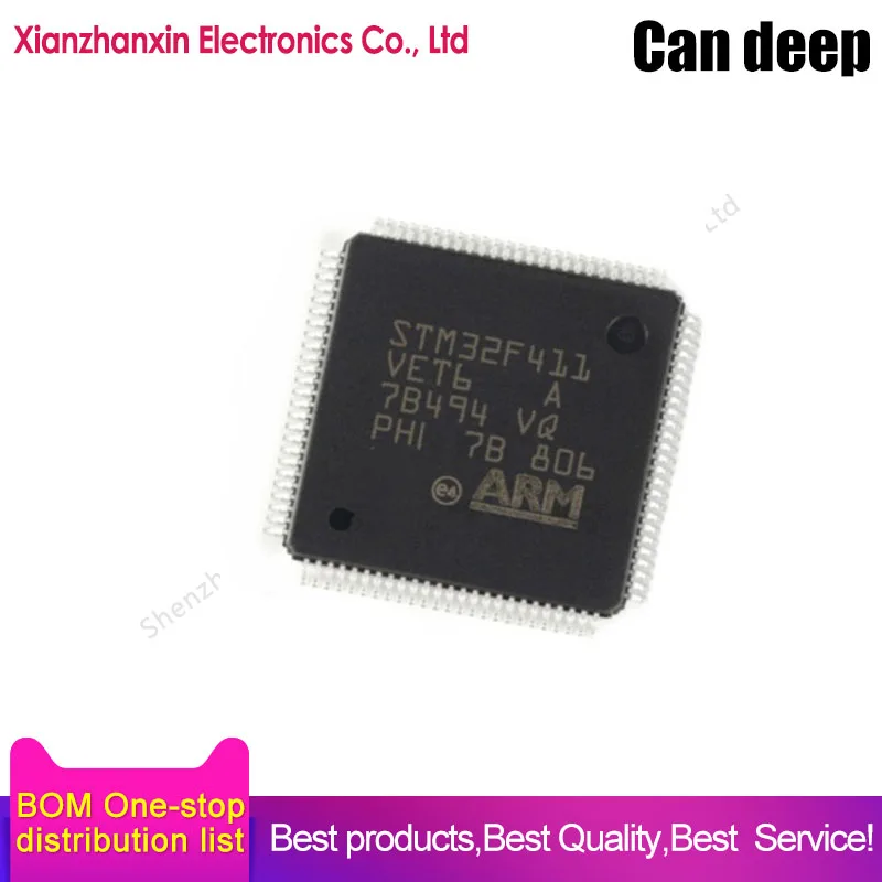 1~5PCS/LOT STM32F411VET6 32F411 VET6 LQFP-100 Microcontroller IC MCU microcontroller chips
