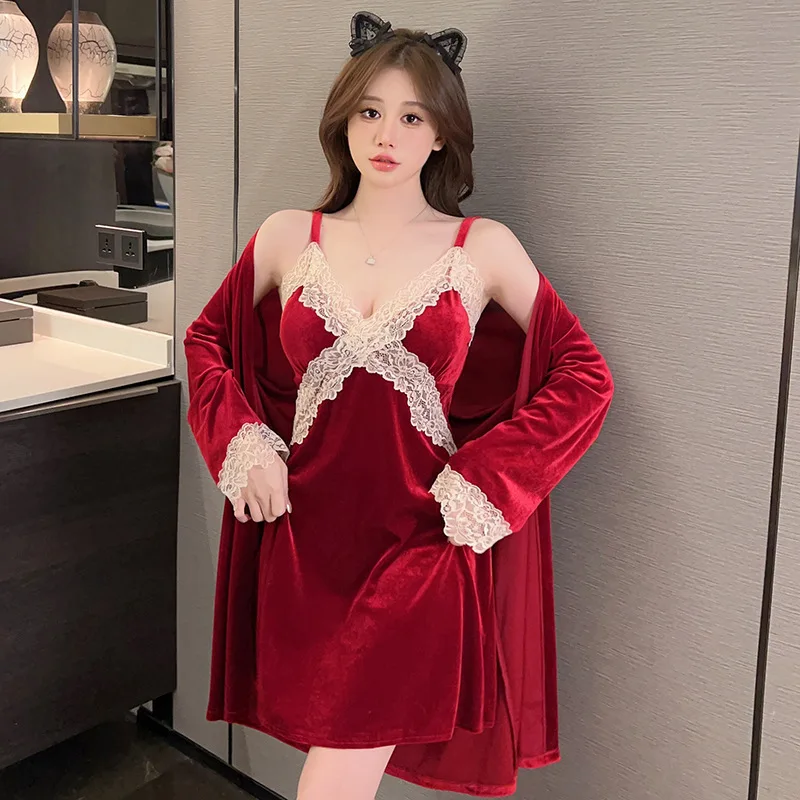 3 шт. сексуальный камзол розовый кружевной женский атласный зимний халат