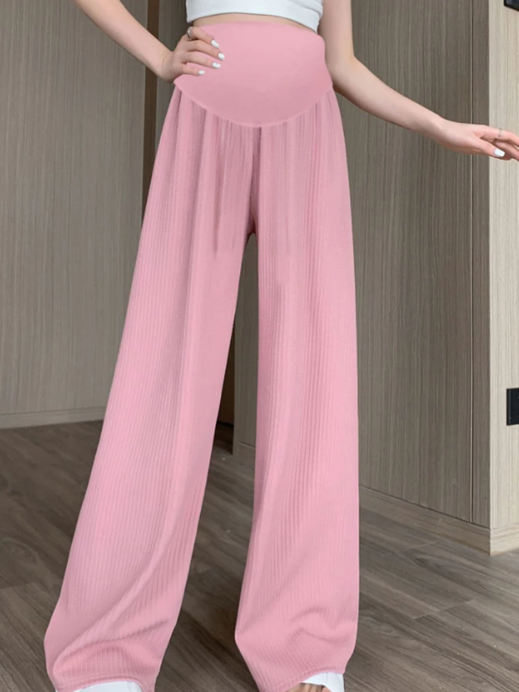 Женские летние брюки для беременных однотонные широкие до пола модная свободная