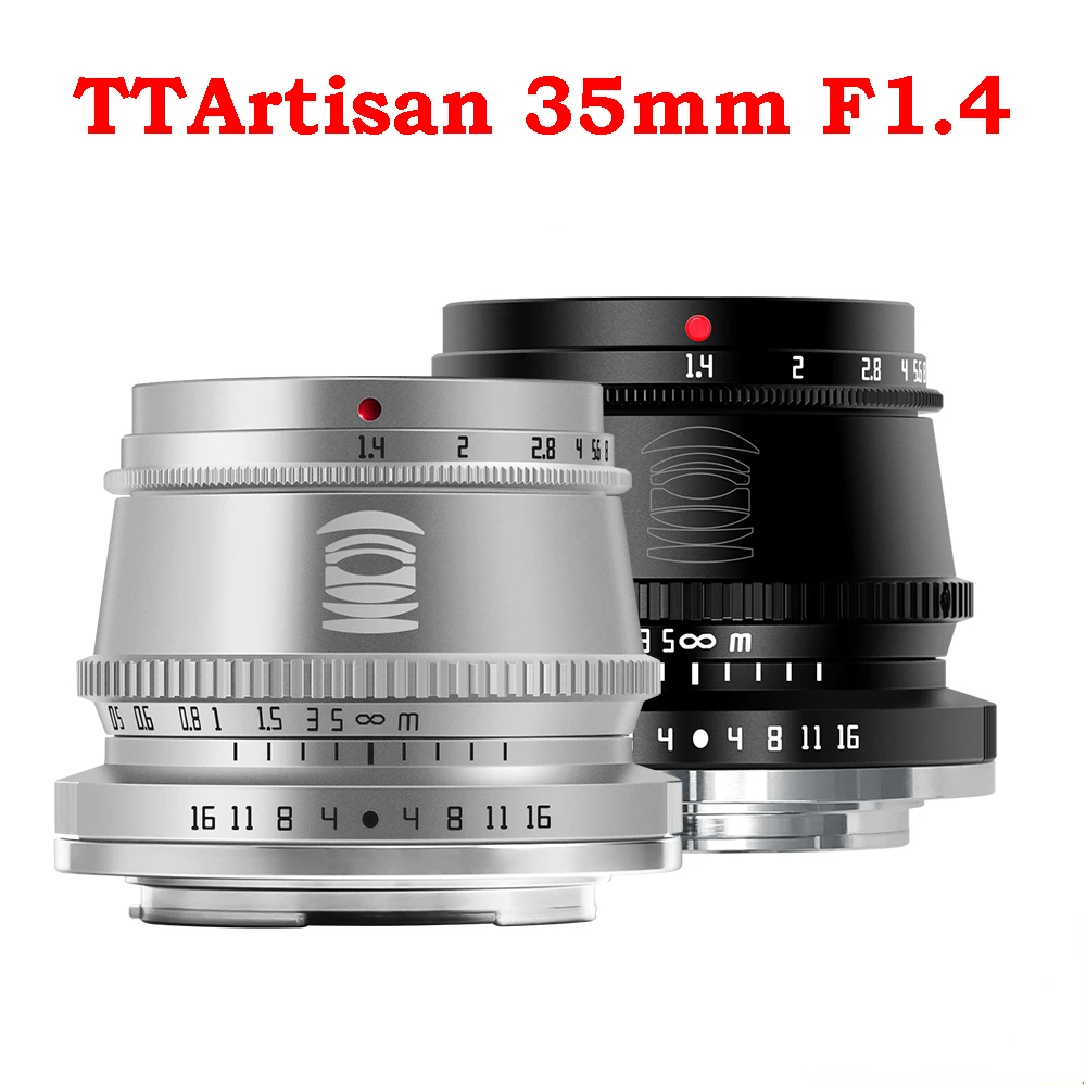 

TTArtisan 35 мм F1.4 фотообъектив с ручной фокусировкой для Canon APS-C Sony E Mount Fujifilm X M4/3 Leica L SIGMA Nikon Z XT3 Silver