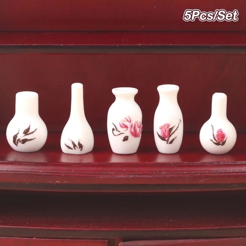 

5 шт./набор, миниатюрные вазы для кукольного домика