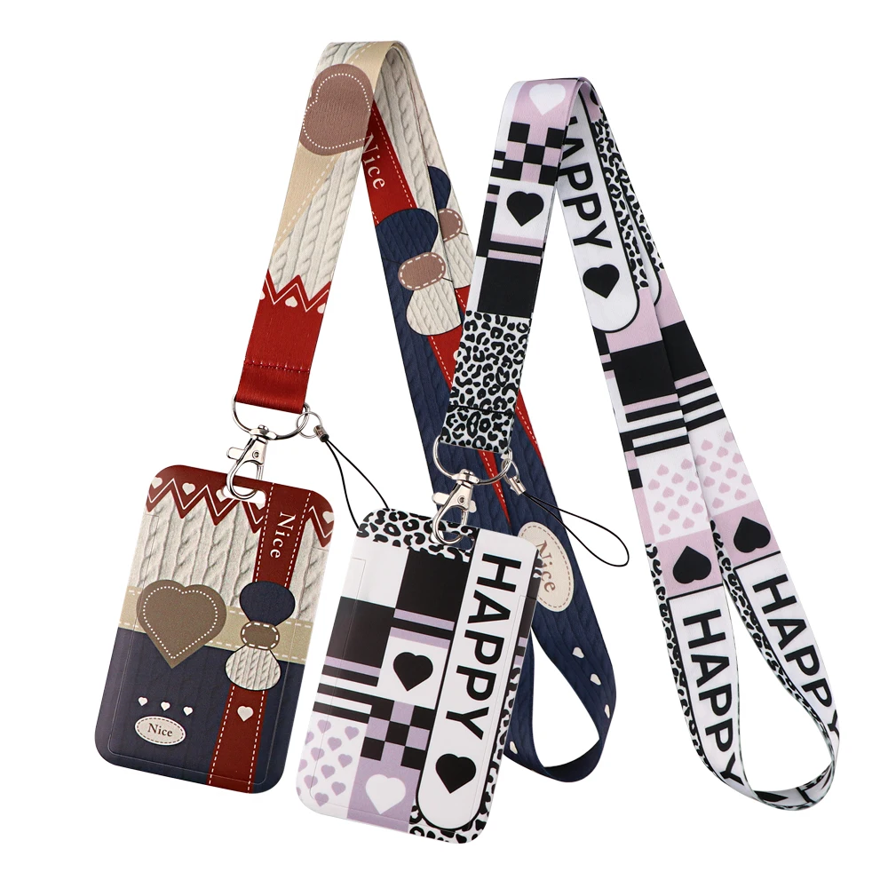 

Novel Love Heart Neck Strap Lanyards Keychain Badge Holder ID Credit Card Pass Hang Rope Lanyard for Keys Accessories Gifts