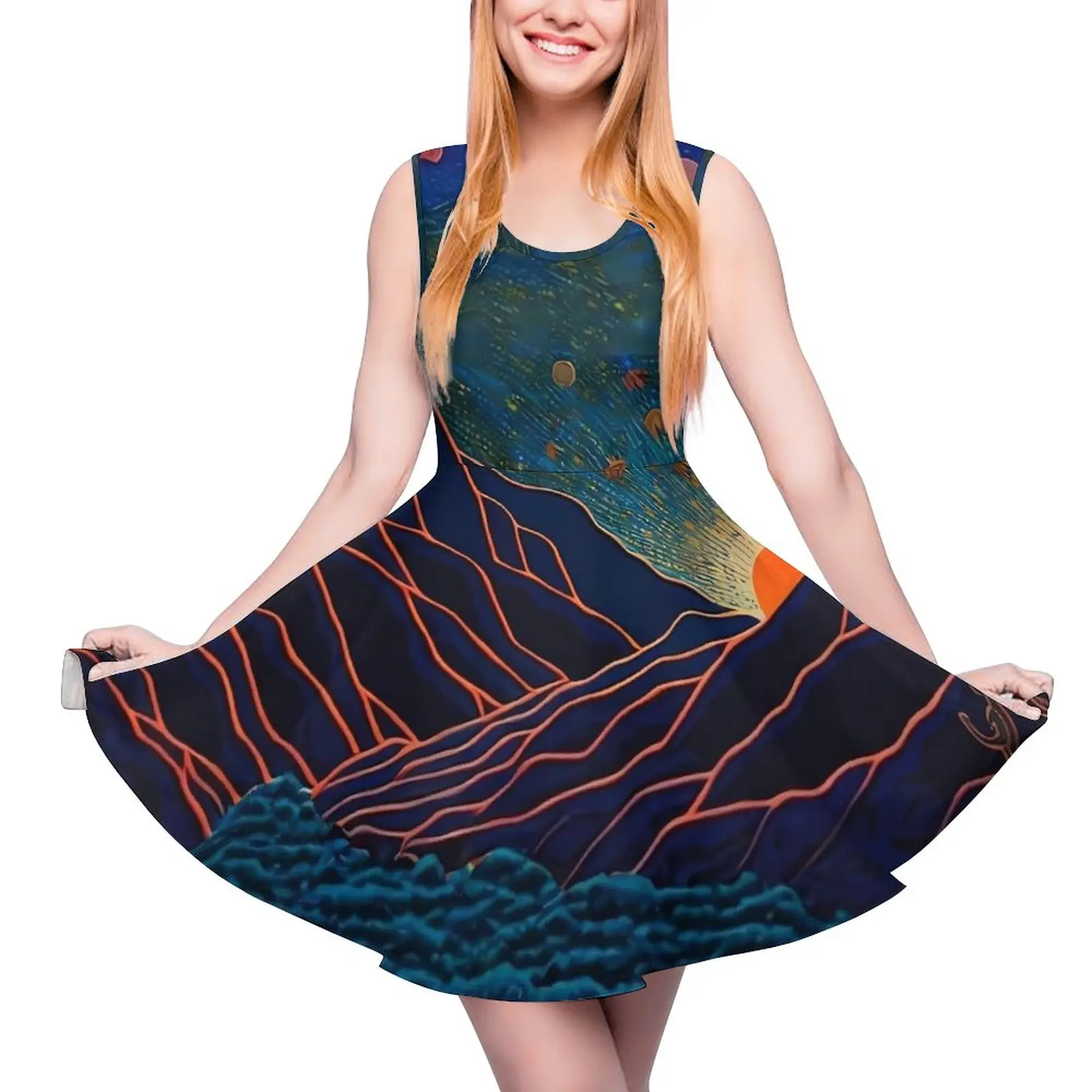 

Платье в стиле Невада, пустыня, Мультяшные платья для ночного клуба, с высокой талией, корейская мода, платье для скейта, Женская графическая...