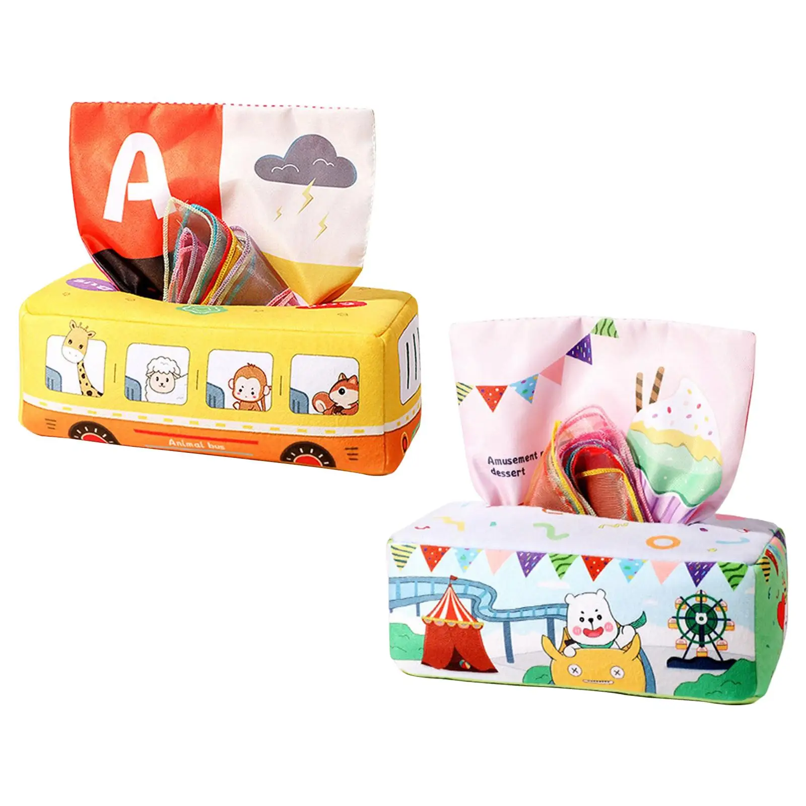 

Baby Tissue Box Crinkle Tissues Hand Towel for Montessori Sensory Toy Babies