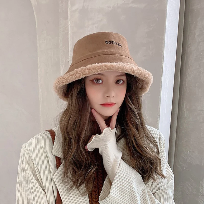 Super Women Warm Thick Bucket Hats Lady Autumn Winter Outdoor Panama Fisherman Cap Hat For |