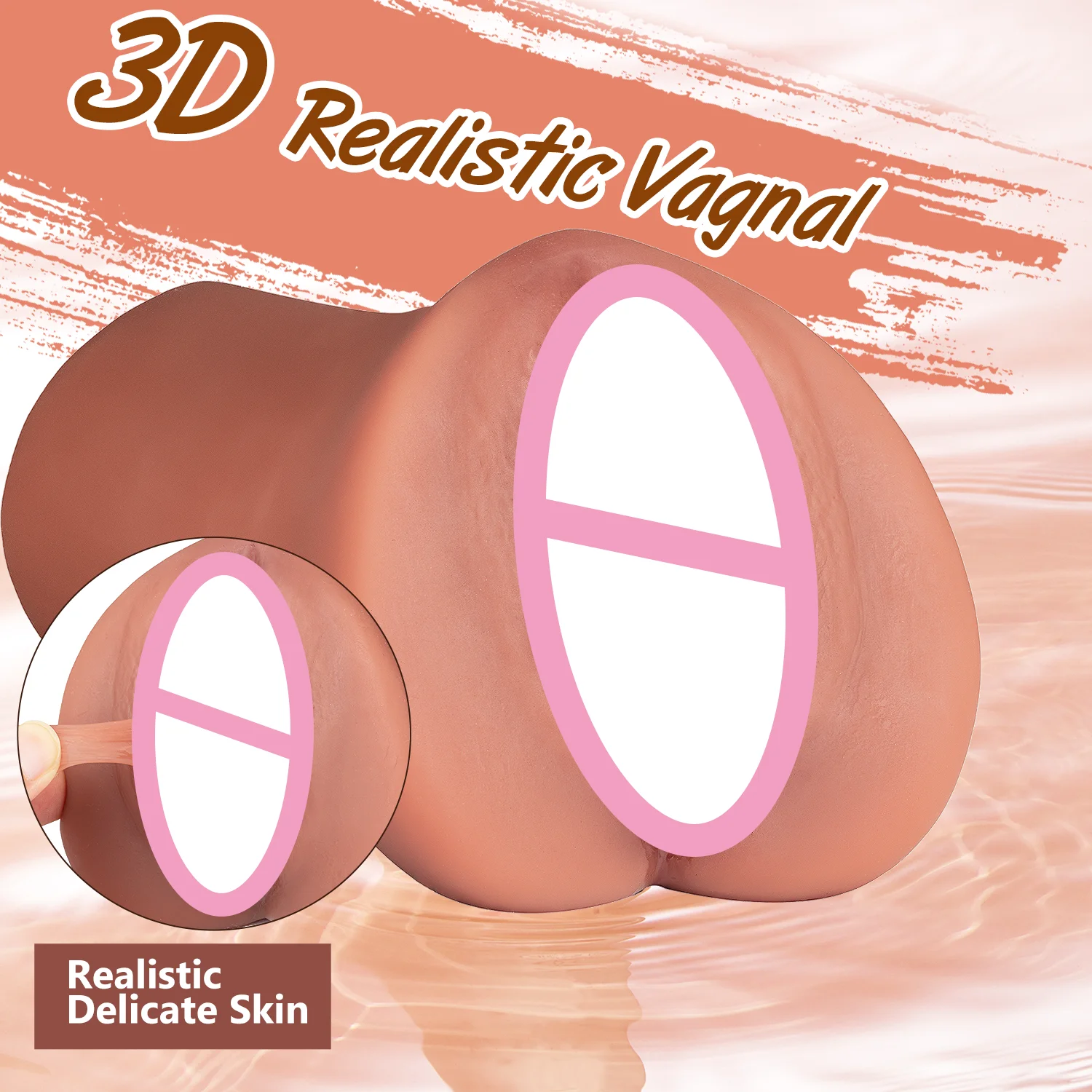 Реалистичная силиконовая мужская игрушка-мастурбатор мягкий дизайн в виде