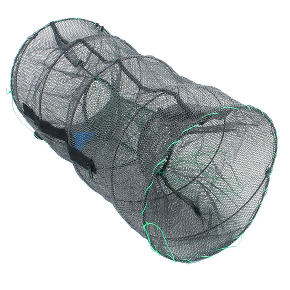 

1PC Foldable Bait Cast Mesh Trap Net Portable Fishing Landing Net Shrimp Cage for Fish Lobster Prawn Crayfish Crab (Ultra Dense