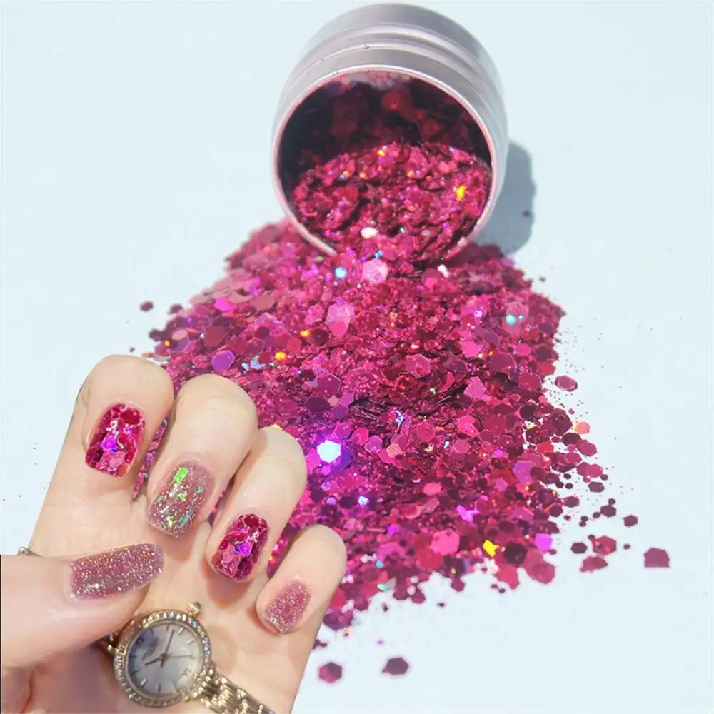 

1 Box Chameleon Nail Glitter Flakes Holographic Mixed Hexagon Sequins Chrome Powder Decorations Manicure Nails Art Accessories *