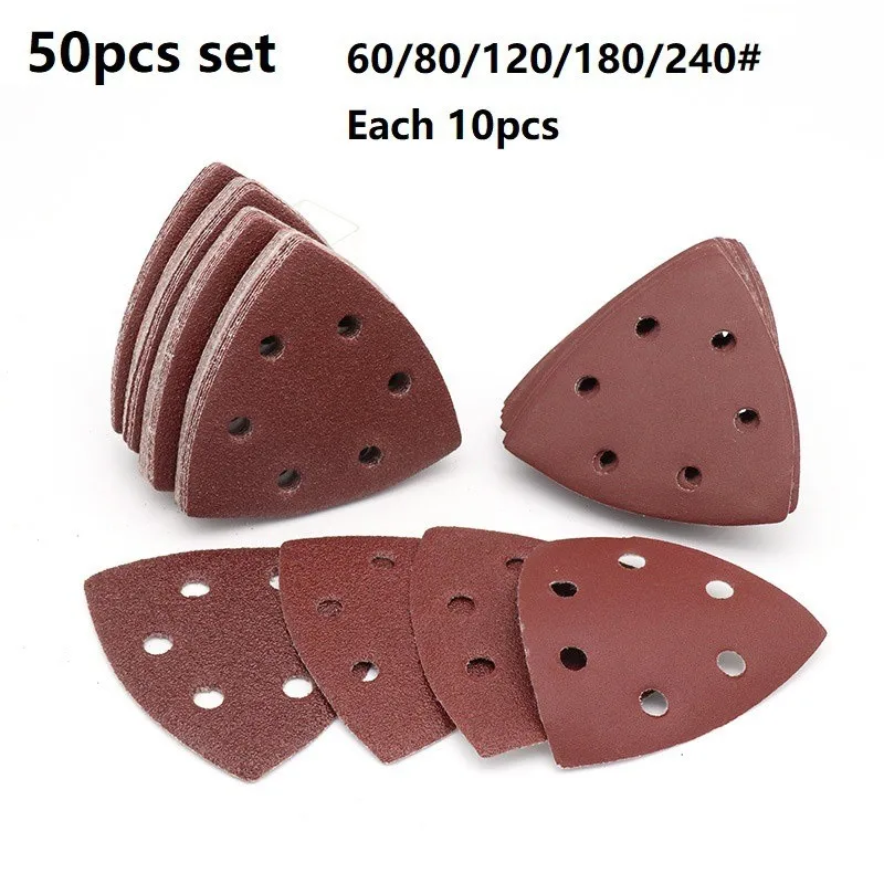 Sandpaper 50pcs Automotive Sanding Block Set for Bosch Fein Oscillating Multi Tool Cutting Cutter Pad Polishing Disc