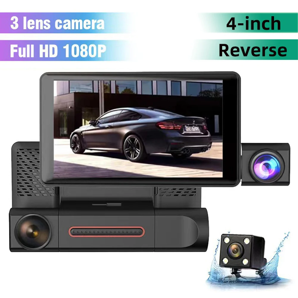 

Car Dash Cam 1080P Front Cabin And Rear Car DVR Camera 4" Video Recorder Night Vison G-Sensor Loop Recording 24h Parking Monitor