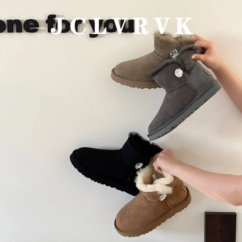 

JCLVRVK Australia leather luxury designer man woman snow boots Women shoes ladies winter shoes women boot men big size bot pink