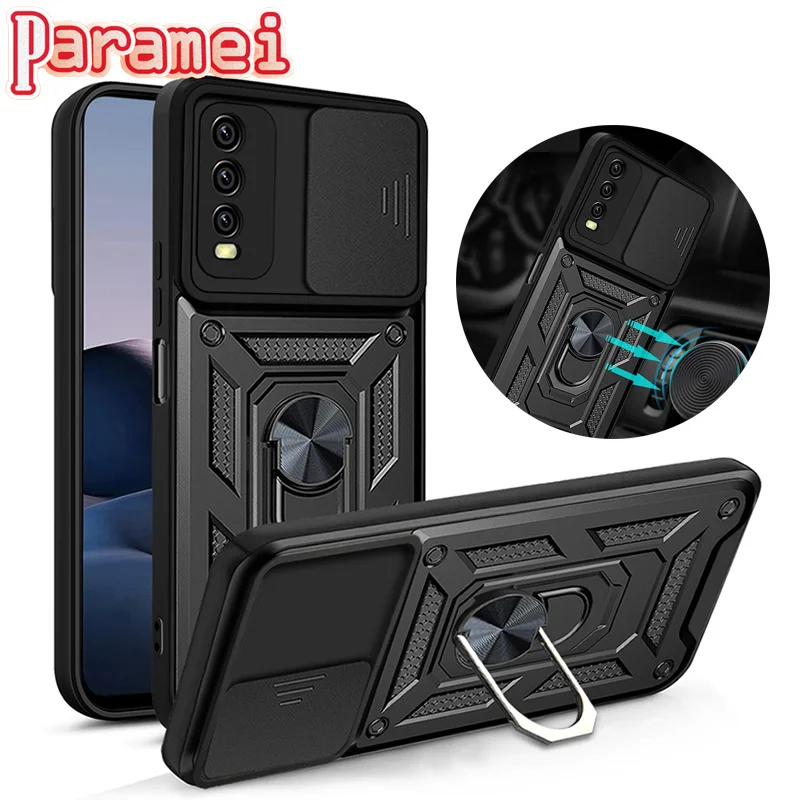 

Ring Holder Case For Y11 Y12 Y15 Y15A Y15S Y17 Y20 Y20i Y20S Y21 Y21S Y30 Y31 Y33S Y51 Y76 Y76S Y91i Y93 Slide Camera Armor Case