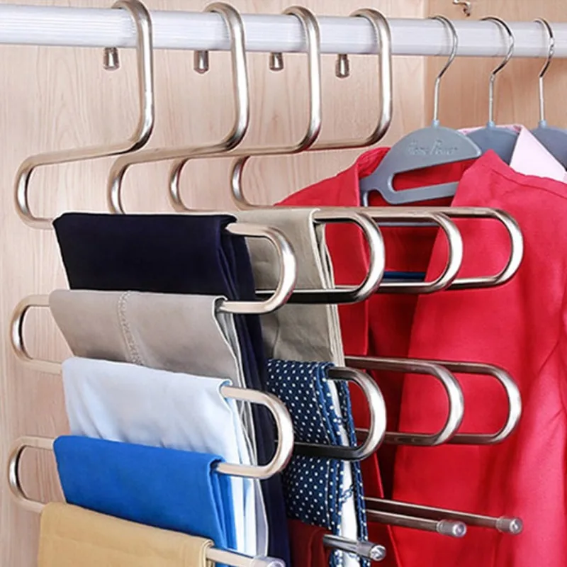 5 слоев S-образные вешалки для одежды хранения брюк вешалка многослойный шкаф
