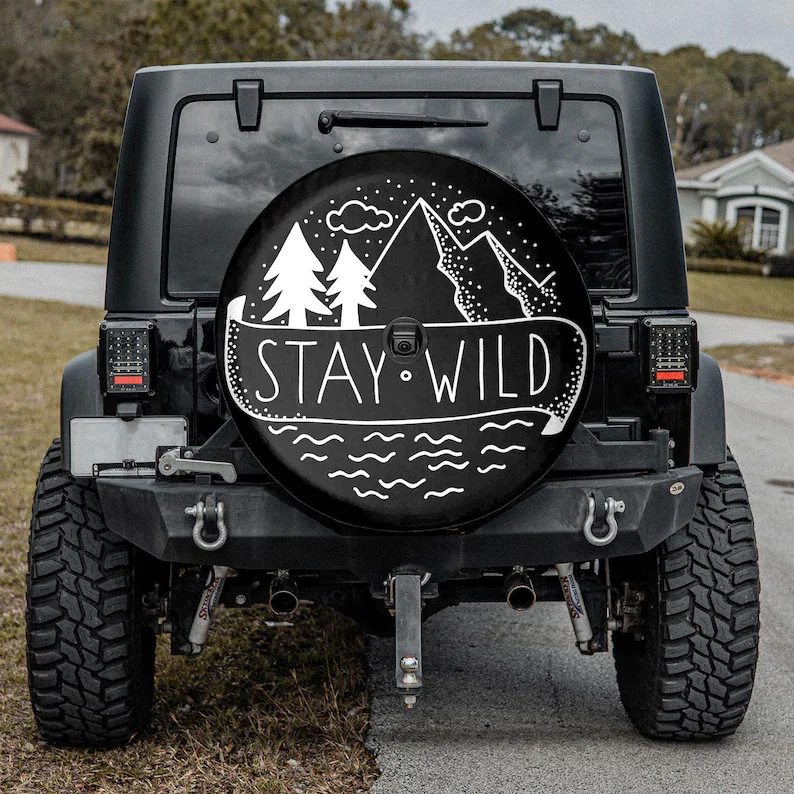 

Stay Wild - Winter Vibes Gift For Father, American Day, Father's Day Gift, Camper Truck, Personalized Spare Tire Cover, Gift For