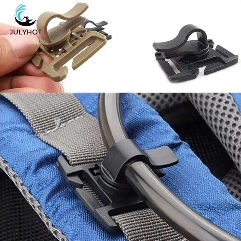 

1 Pack Beverage Hose Clamp Fixture Hose Hose Clip Backpack Tactical Buckle plastic material outdoor gadgets