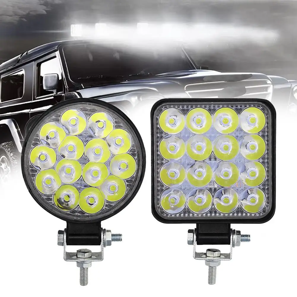 Фото 1 шт., 48 Вт, автомобильный светодиодный бар, рабочий фонарь MINI 16SMD, круглый квадратный рабочий фонарь, 12 В, противотуманная фара для бездорожья, для ATV, внедорожника, прожектор K3V9 №3