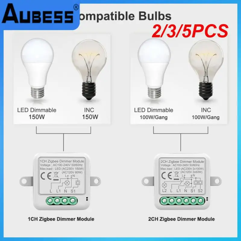 

2/3/5PCS Tuya Zigbee Remote Control Smart Home Led Dimmer Switch 1/2 Gang Timer Dimmer Switch Module With Alexa Google Home