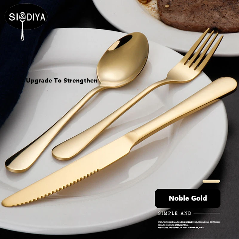 

Gold Cutlery Set Fork Knife Spoon Three Piece Stainless Steel Cutlery Set 1 Piece Fork Spoon Knife Chopsticks Set Outlet