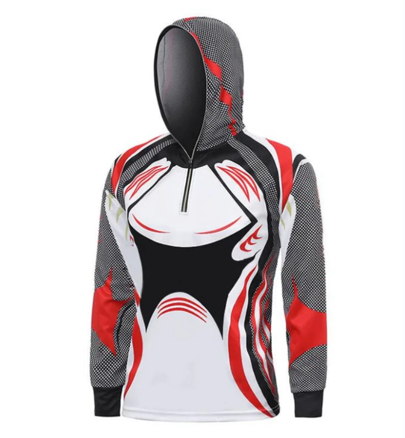 

Sublimation Half Zipper Slim Fit Hoodie Custom Hot Sale Printing Fishing Shirt Ultraviolet-Proof Tournament Fishing Jersey