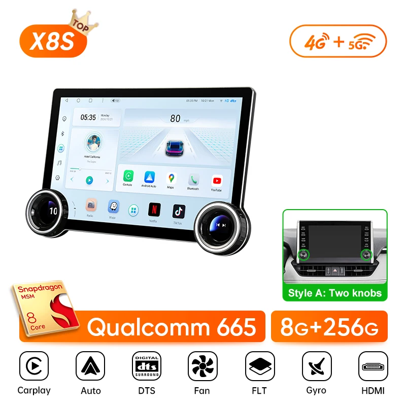 

Ainavi 11,8 дюймов для Toyota RAV4 2019 2020 2021 2023 2025 XA50 HDMI 2K Автомобильный радиоприемник Carplay Беспроводной Android Auto 4G Автомобильный мультимедиа