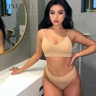 FINETOO комплект с бюстгальтером с подкладкой, женские топы, бразильские трусики, топы с открытой спиной, спортивный комплект с бюстгальтером, сексуальное женское белье, укороченный топ для фитнеса, нижнее белье